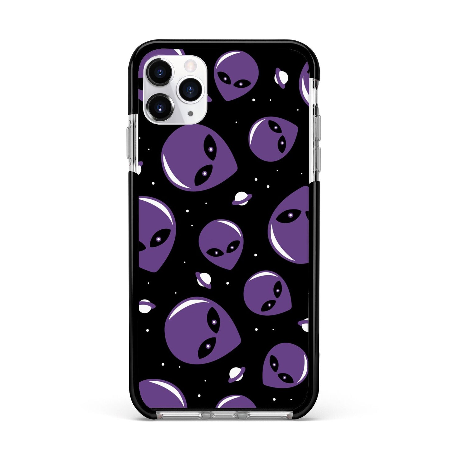 Alien Faces Apple iPhone 11 Pro Max in Silver with Black Impact Case