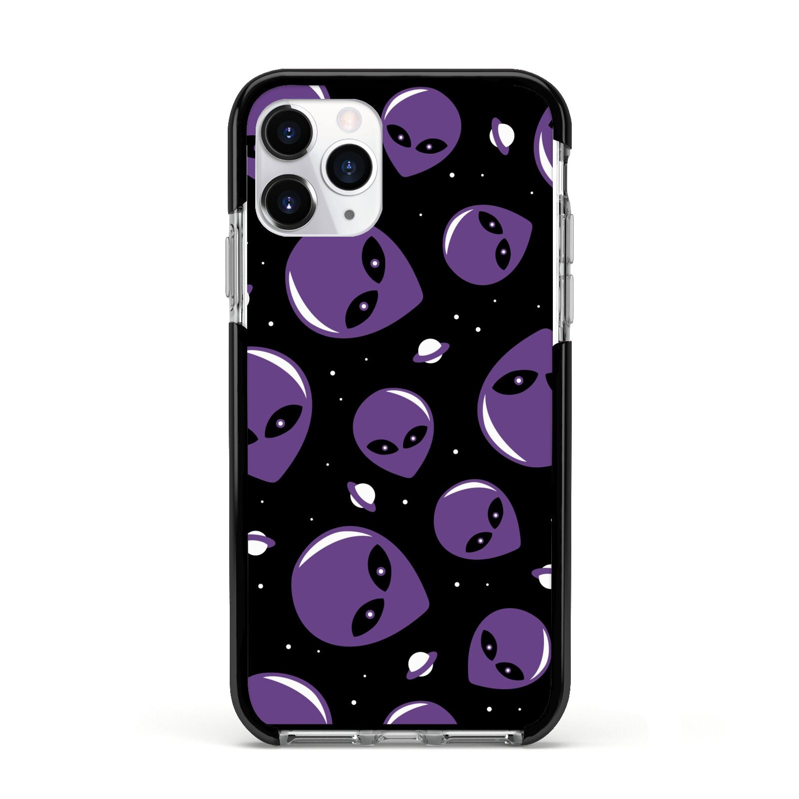 Alien Faces Apple iPhone 11 Pro in Silver with Black Impact Case