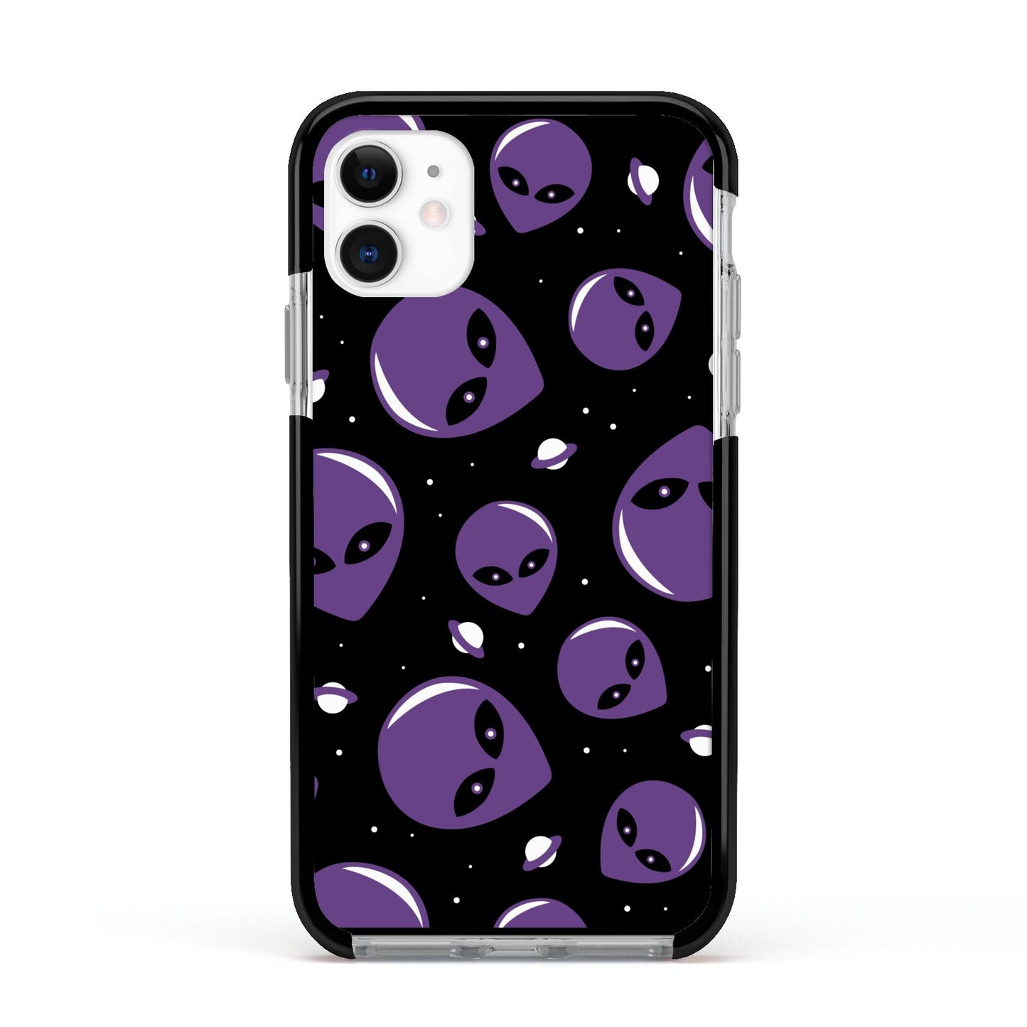 Alien Faces Apple iPhone 11 in White with Black Impact Case