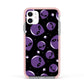Alien Faces Apple iPhone 11 in White with Pink Impact Case