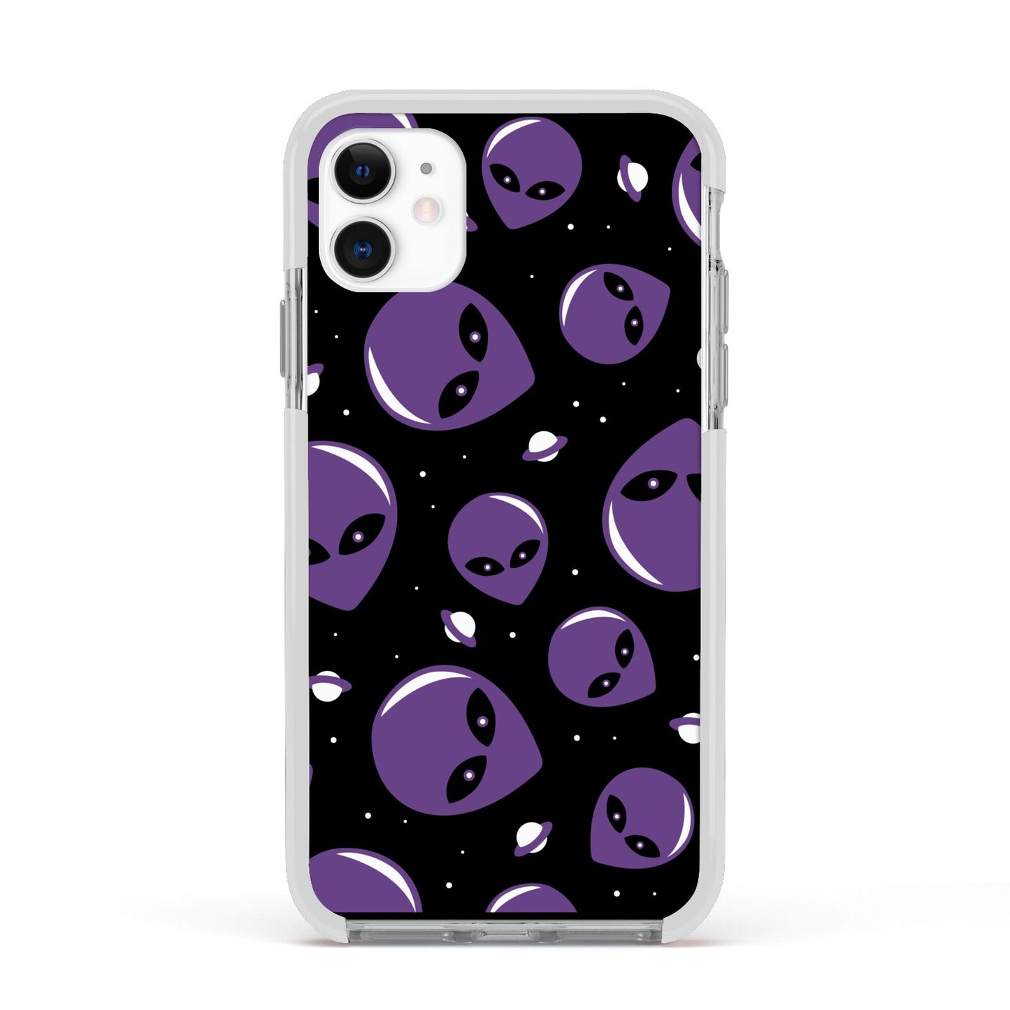Alien Faces Apple iPhone 11 in White with White Impact Case