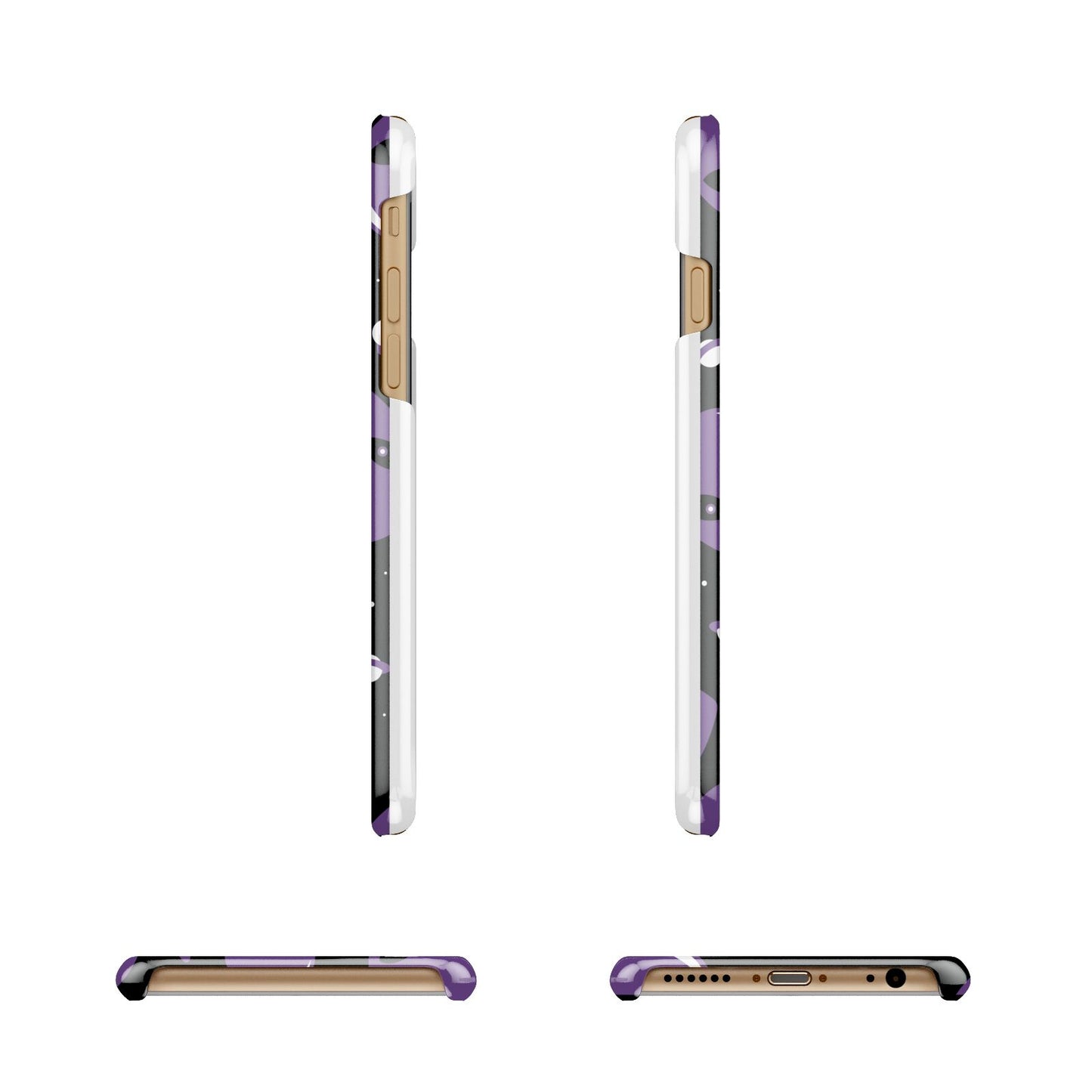 Alien Faces Apple iPhone 6 3D Wrap Snap Case Angled Images