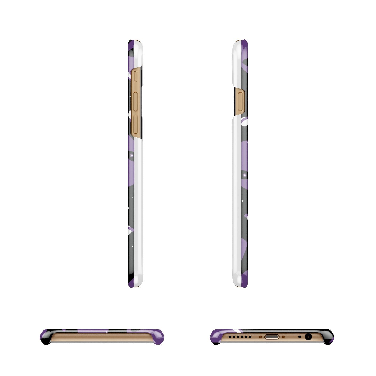 Alien Faces Apple iPhone 6 3D Wrap Snap Case Angled Images