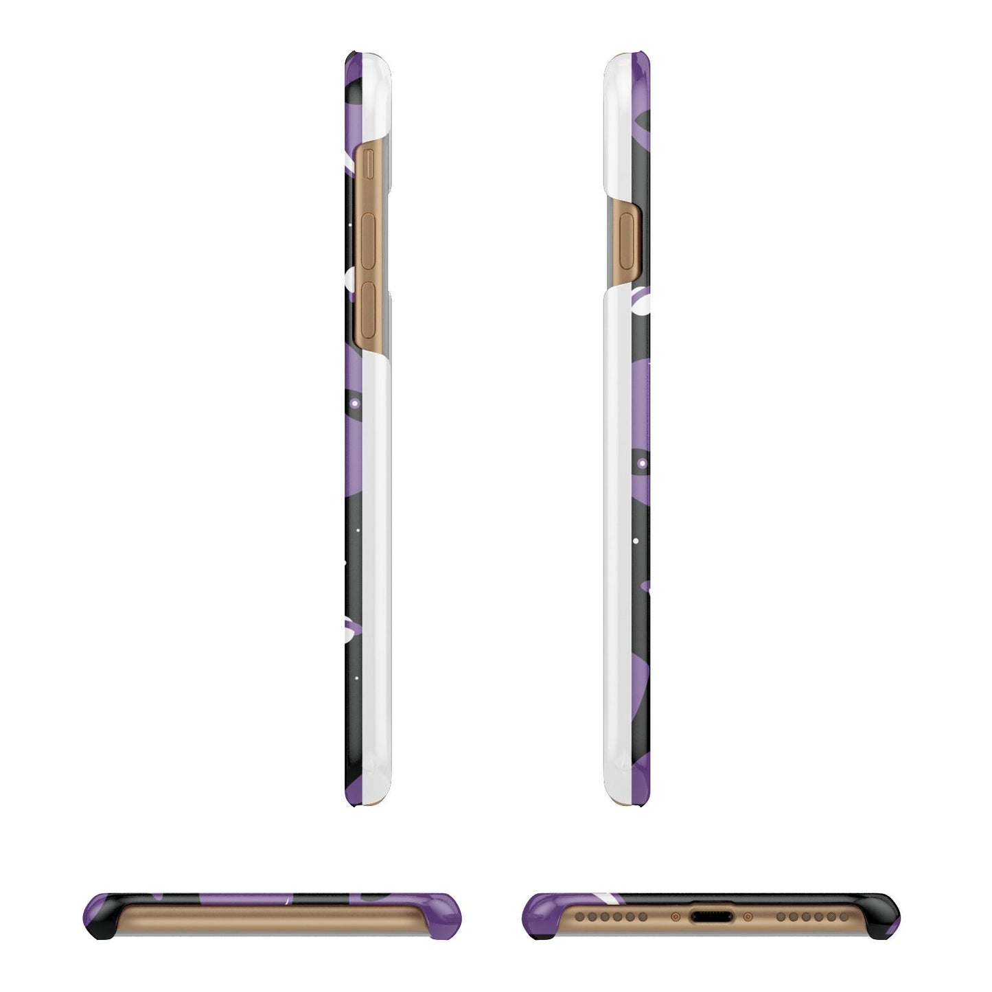 Alien Faces Apple iPhone 7 8 3D Wrap Snap Case Angled Images