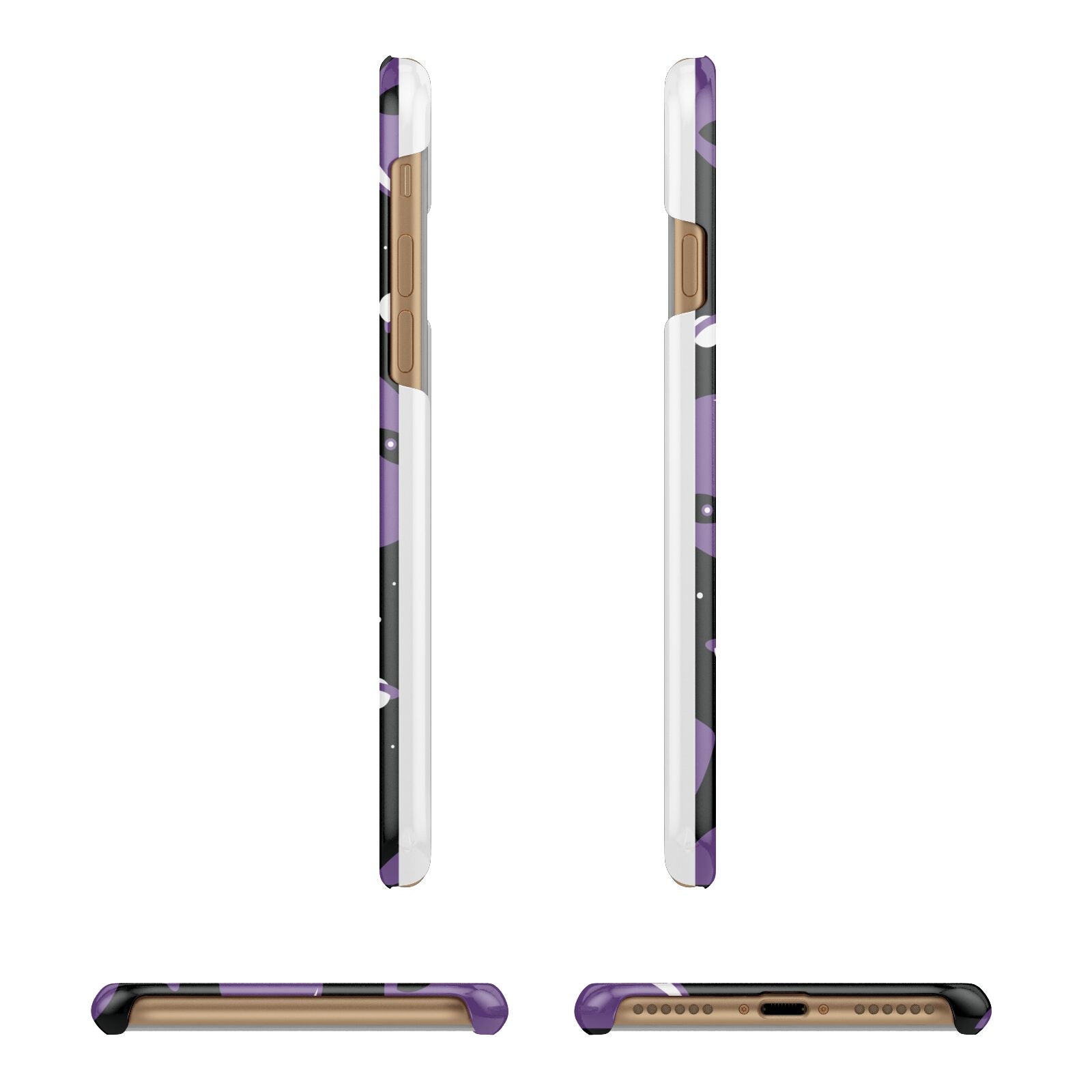 Alien Faces Apple iPhone 7 8 3D Wrap Snap Case Angled Images