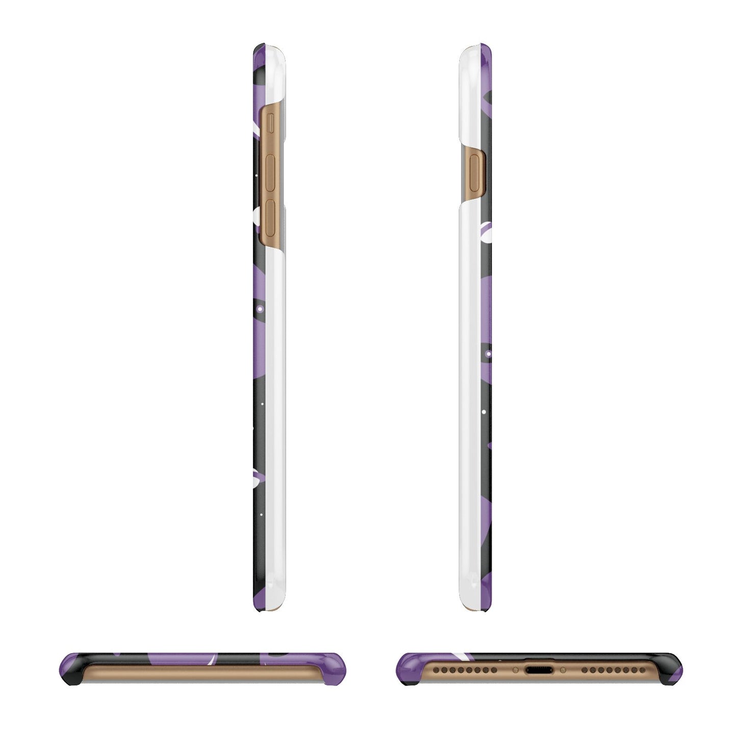 Alien Faces Apple iPhone 7 Plus 3D Wrap Snap Case Angled Images