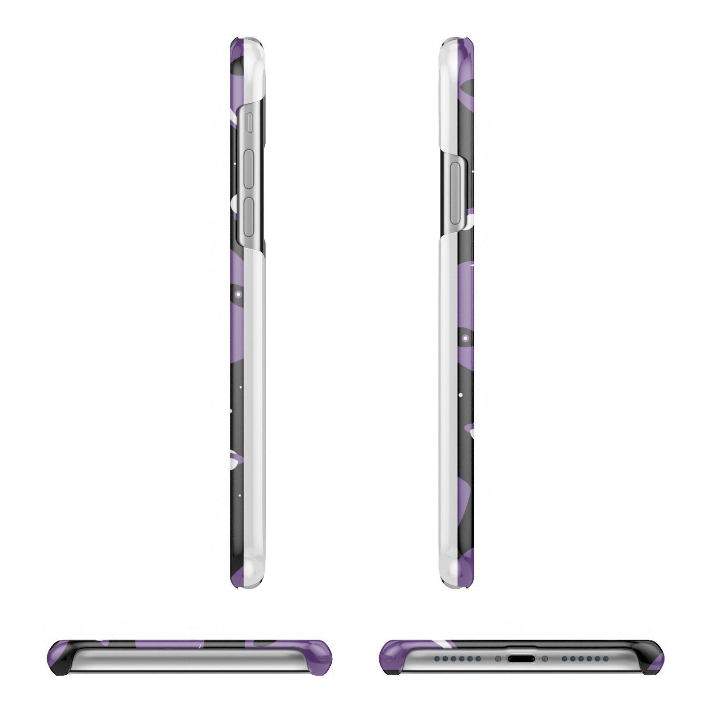 Alien Faces Apple iPhone XR 3D Wrap Snap Case Angled Images on White Phone