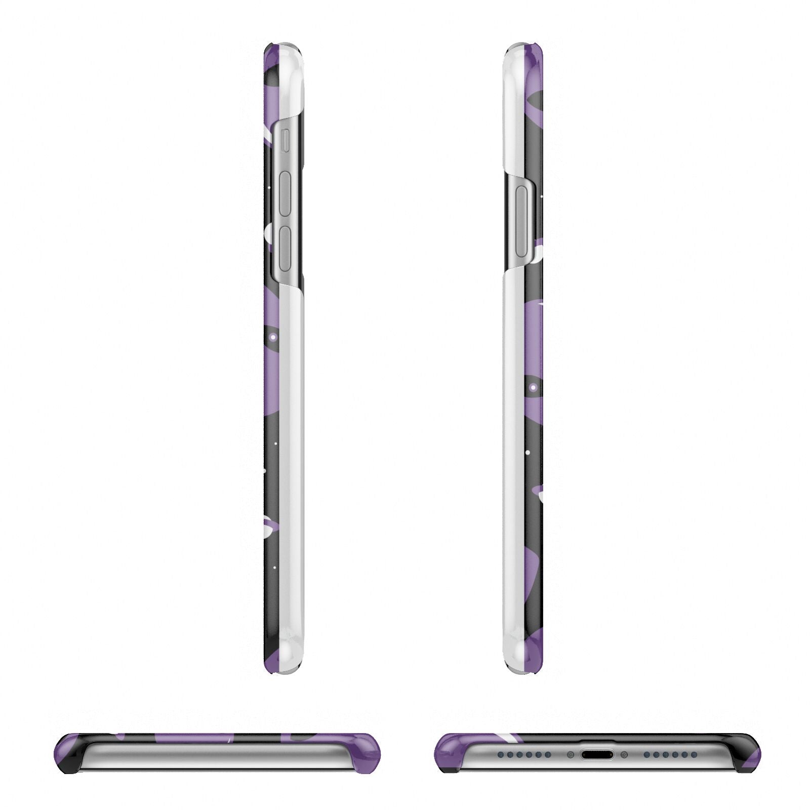 Alien Faces Apple iPhone XR 3D Wrap Snap Case Angled Images on White Phone