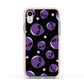 Alien Faces Apple iPhone XR Impact Case Pink Edge on Silver Phone