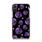 Alien Faces Apple iPhone Xs Impact Case Black Edge on Gold Phone