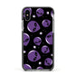 Alien Faces Apple iPhone Xs Impact Case Black Edge on Silver Phone