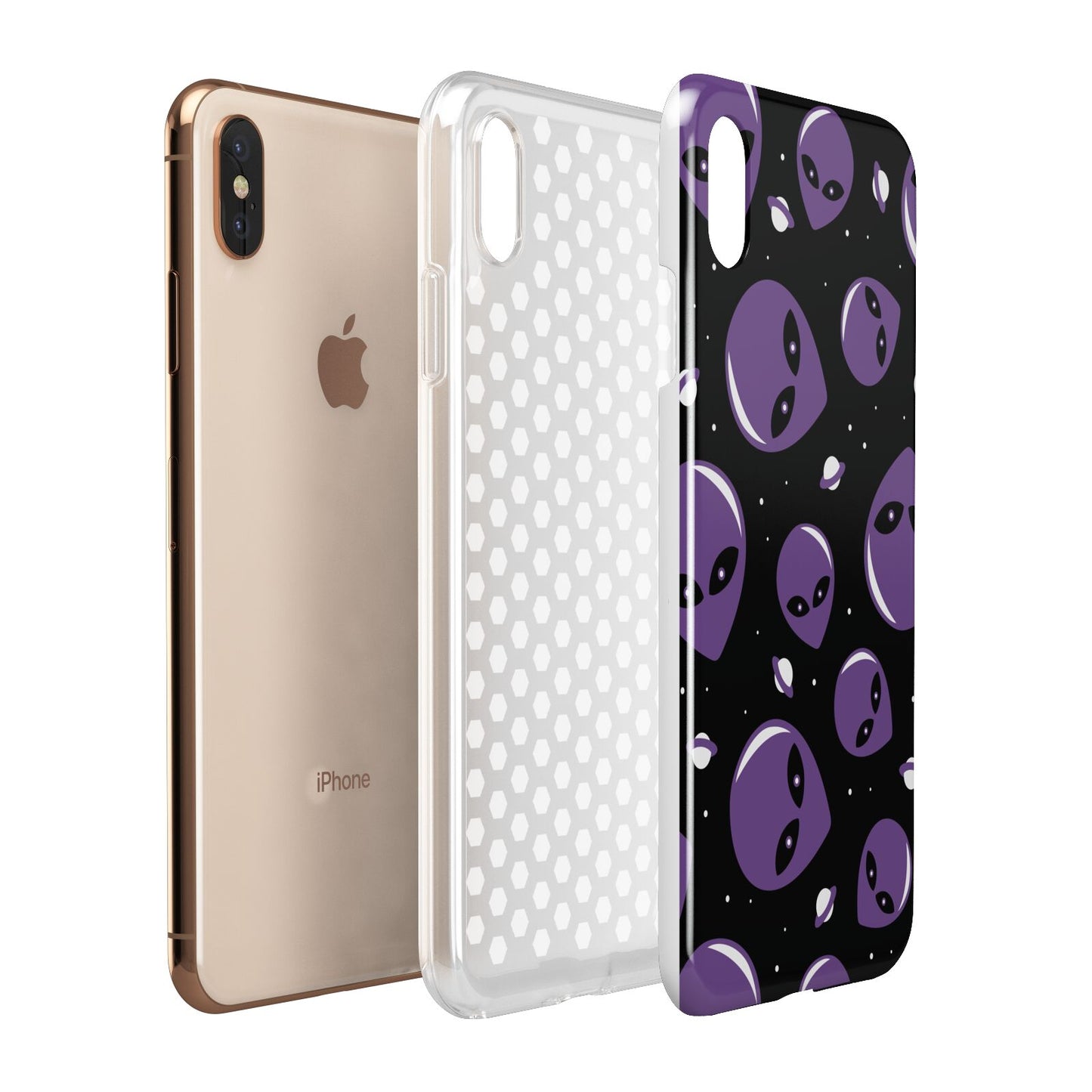 Alien Faces Apple iPhone Xs Max 3D Tough Case Expanded View