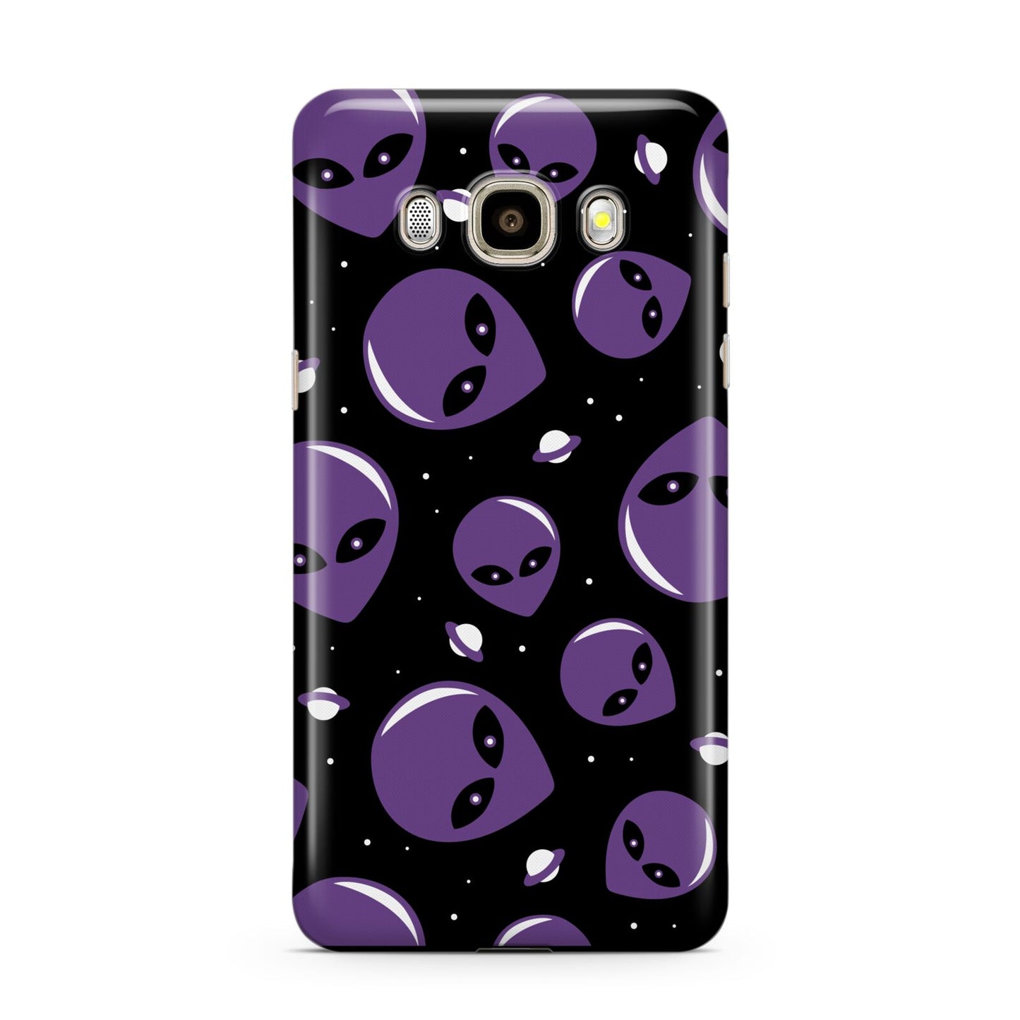 Alien Faces Samsung Galaxy J7 2016 Case on gold phone