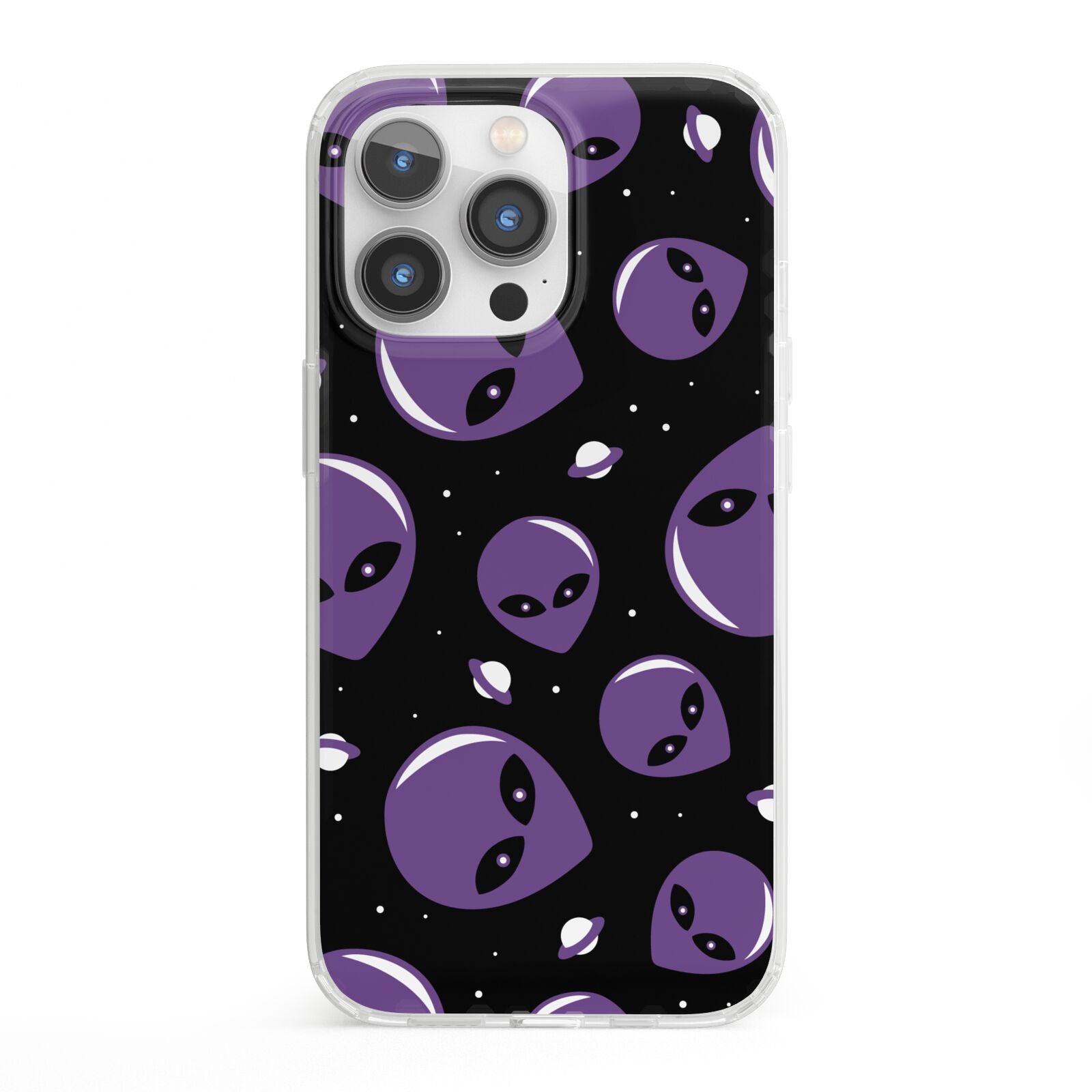 Alien Faces iPhone 13 Pro Clear Bumper Case