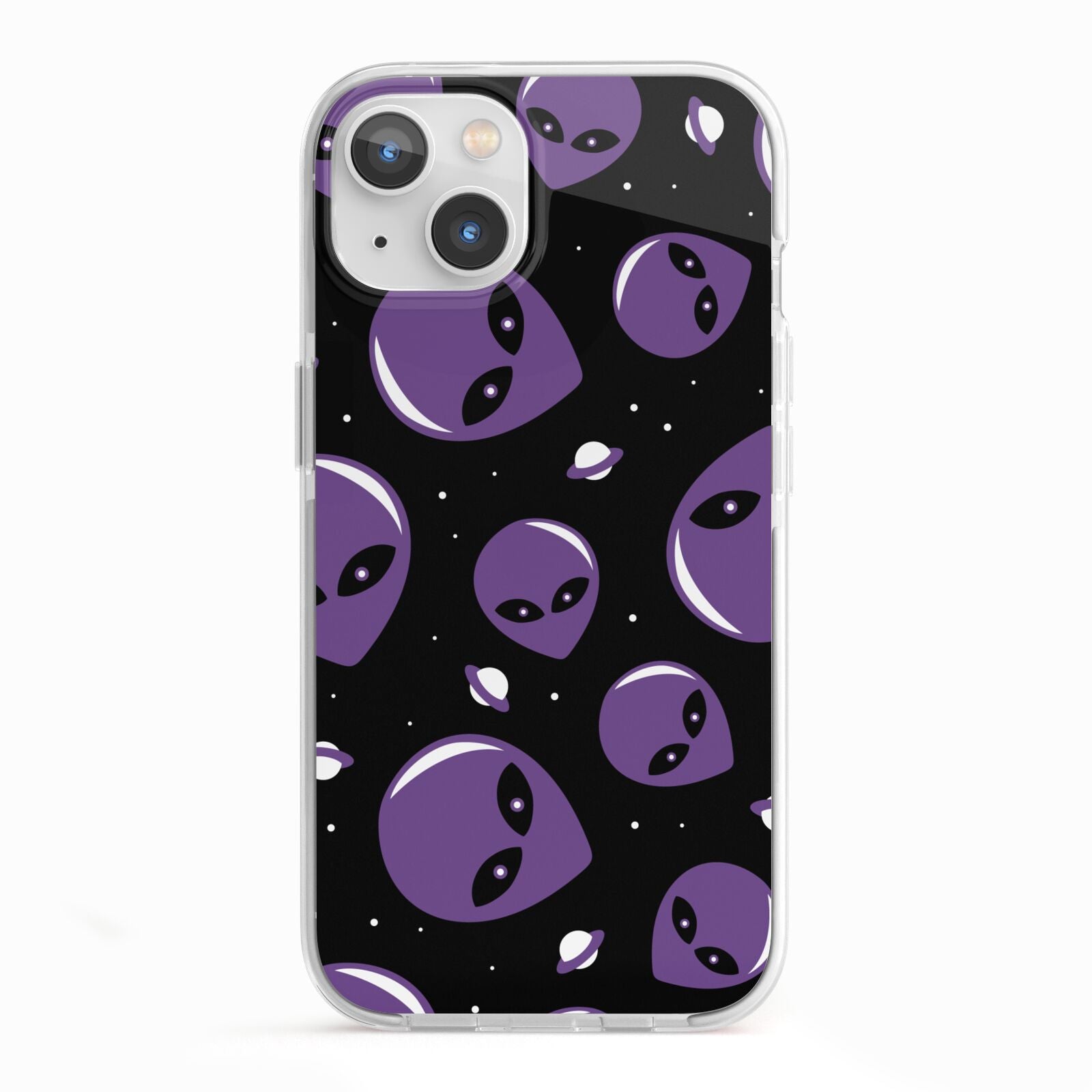Alien Faces iPhone 13 TPU Impact Case with White Edges