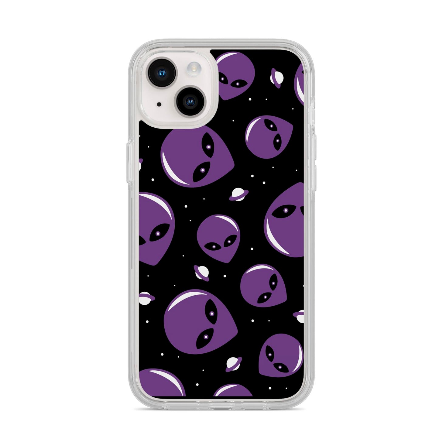 Alien Faces iPhone 14 Plus Clear Tough Case Starlight
