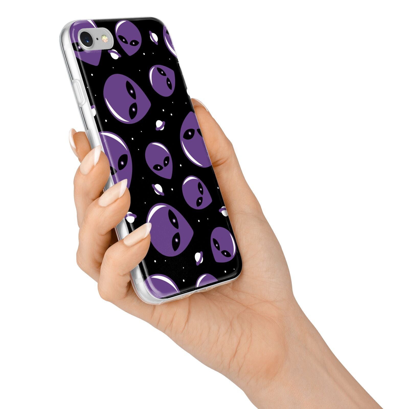 Alien Faces iPhone 7 Bumper Case on Silver iPhone Alternative Image