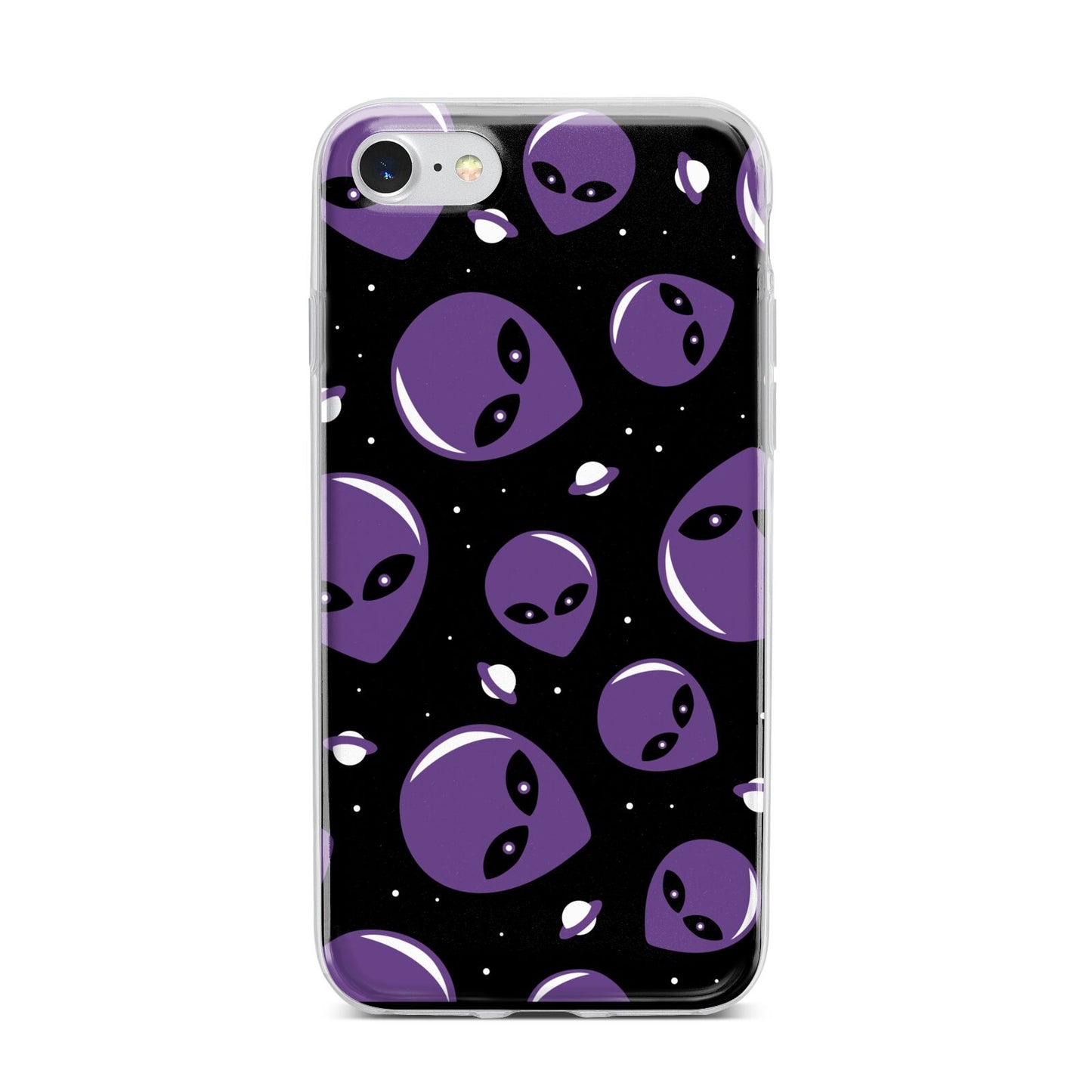 Alien Faces iPhone 7 Bumper Case on Silver iPhone