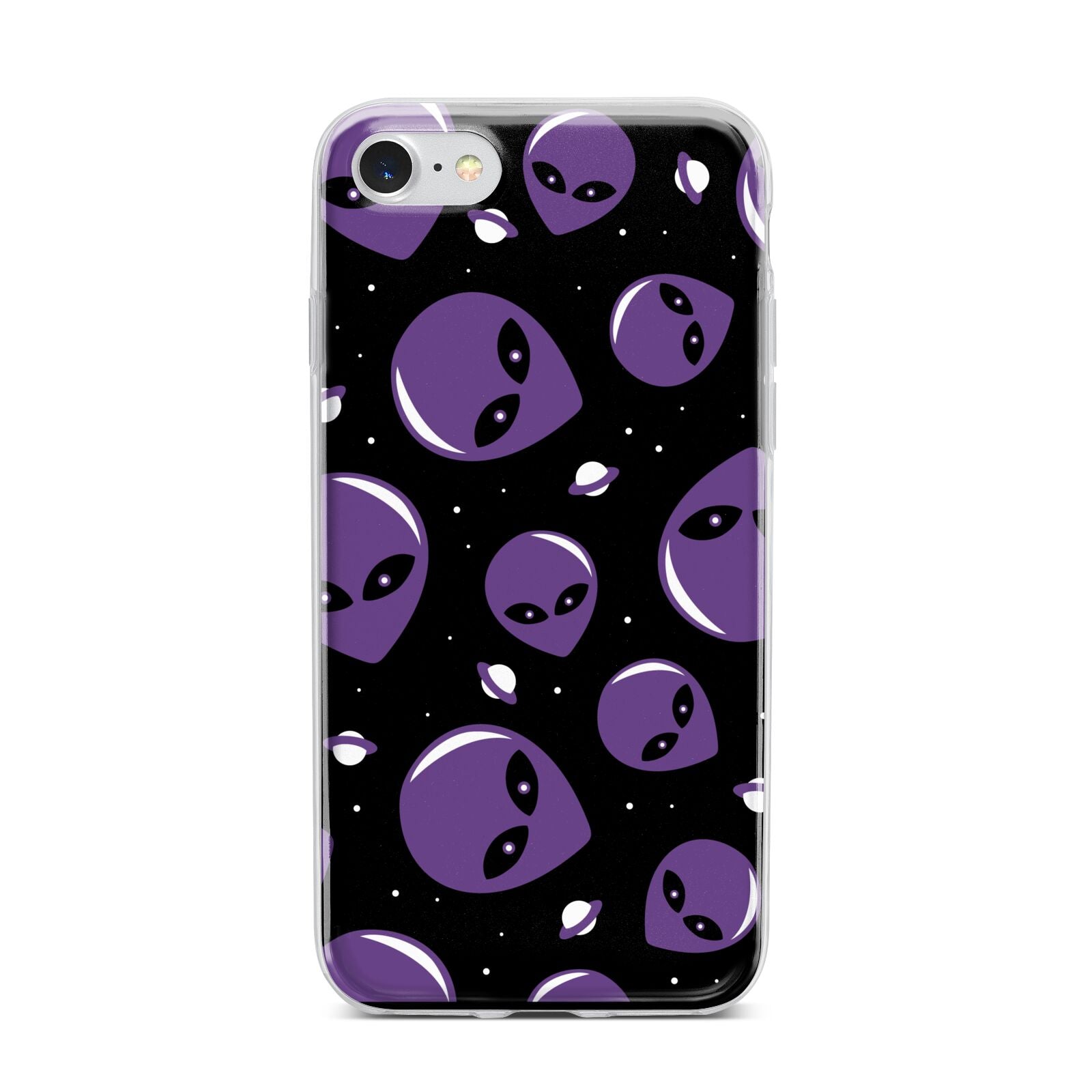 Alien Faces iPhone 7 Bumper Case on Silver iPhone