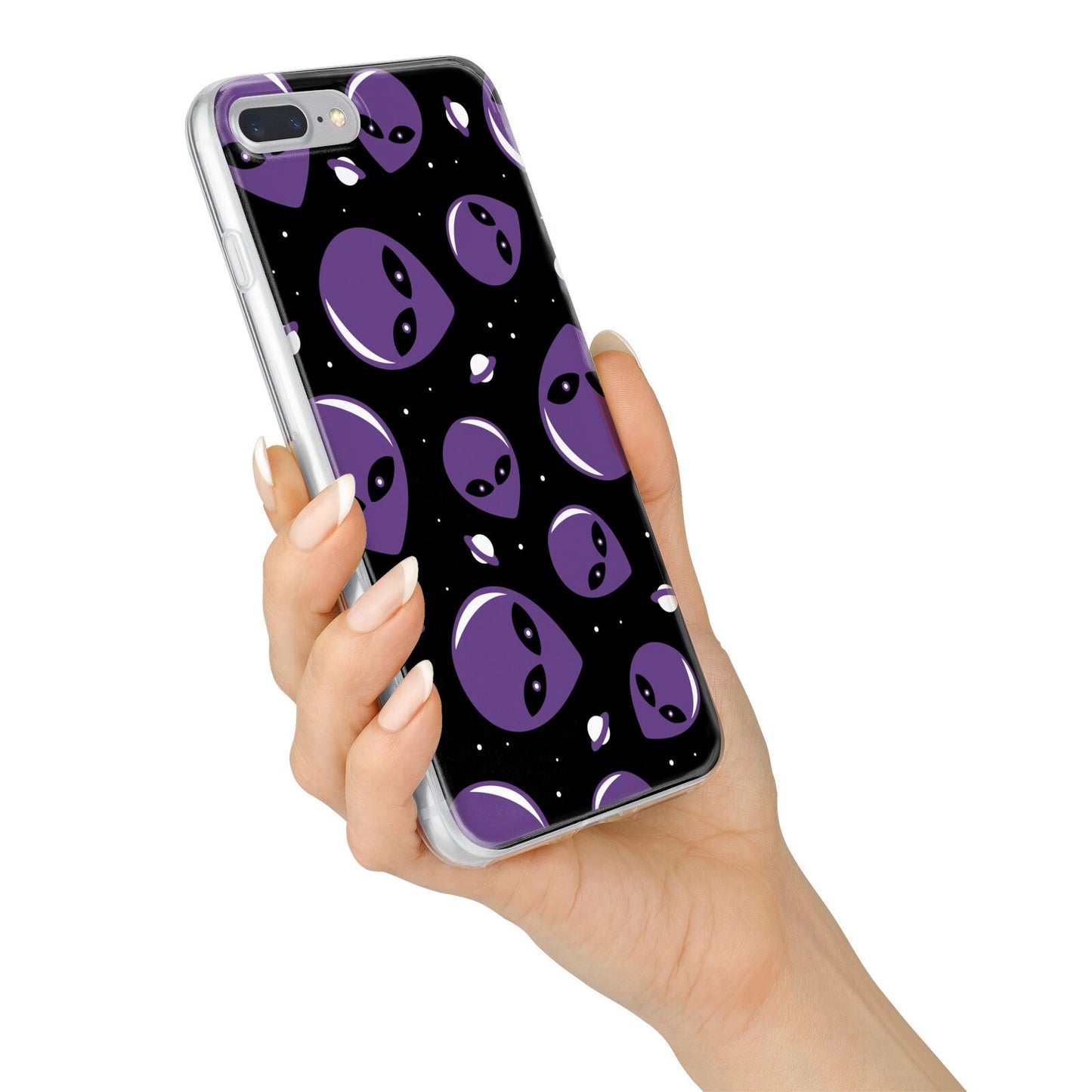 Alien Faces iPhone 7 Plus Bumper Case on Silver iPhone Alternative Image