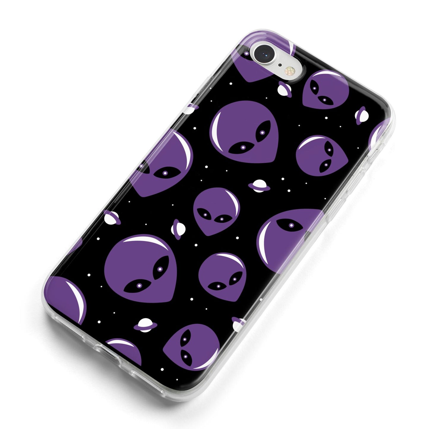 Alien Faces iPhone 8 Bumper Case on Silver iPhone Alternative Image