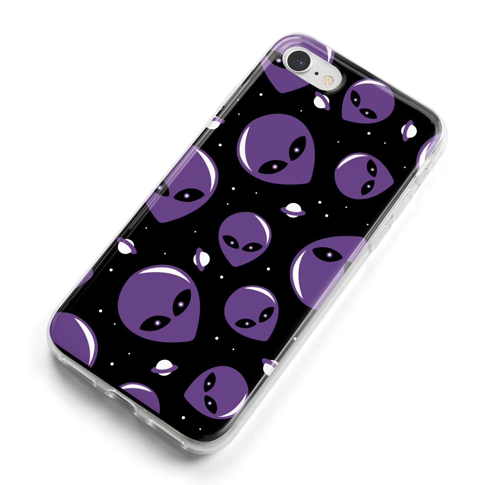 Alien Faces iPhone 8 Bumper Case on Silver iPhone Alternative Image