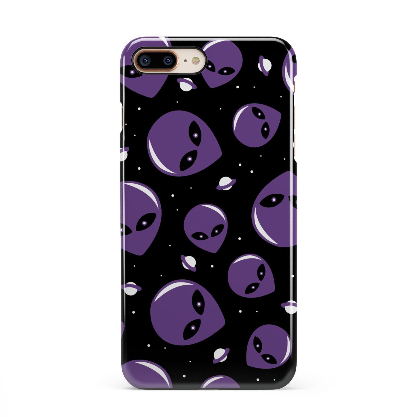 Alien Faces iPhone 8 Plus 3D Snap Case on Gold Phone
