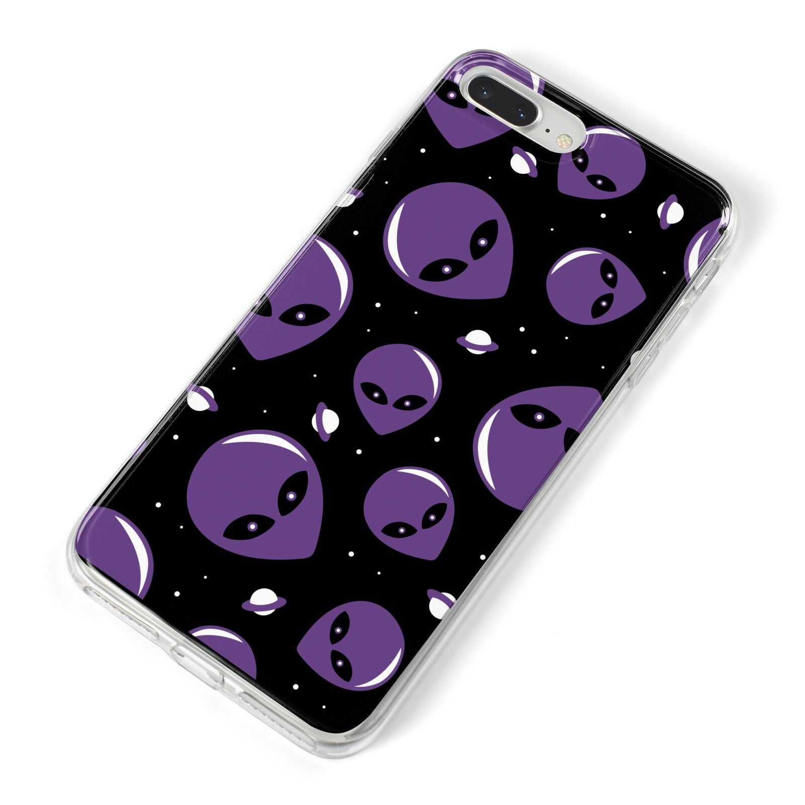 Alien Faces iPhone 8 Plus Bumper Case on Silver iPhone Alternative Image