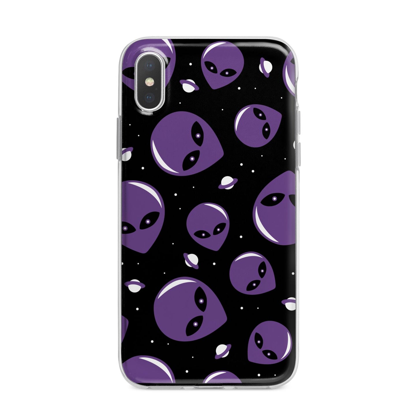 Alien Faces iPhone X Bumper Case on Silver iPhone Alternative Image 1