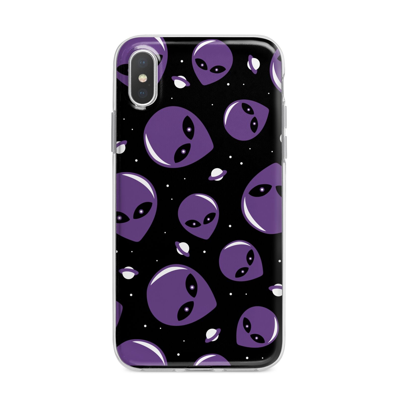 Alien Faces iPhone X Bumper Case on Silver iPhone Alternative Image 1