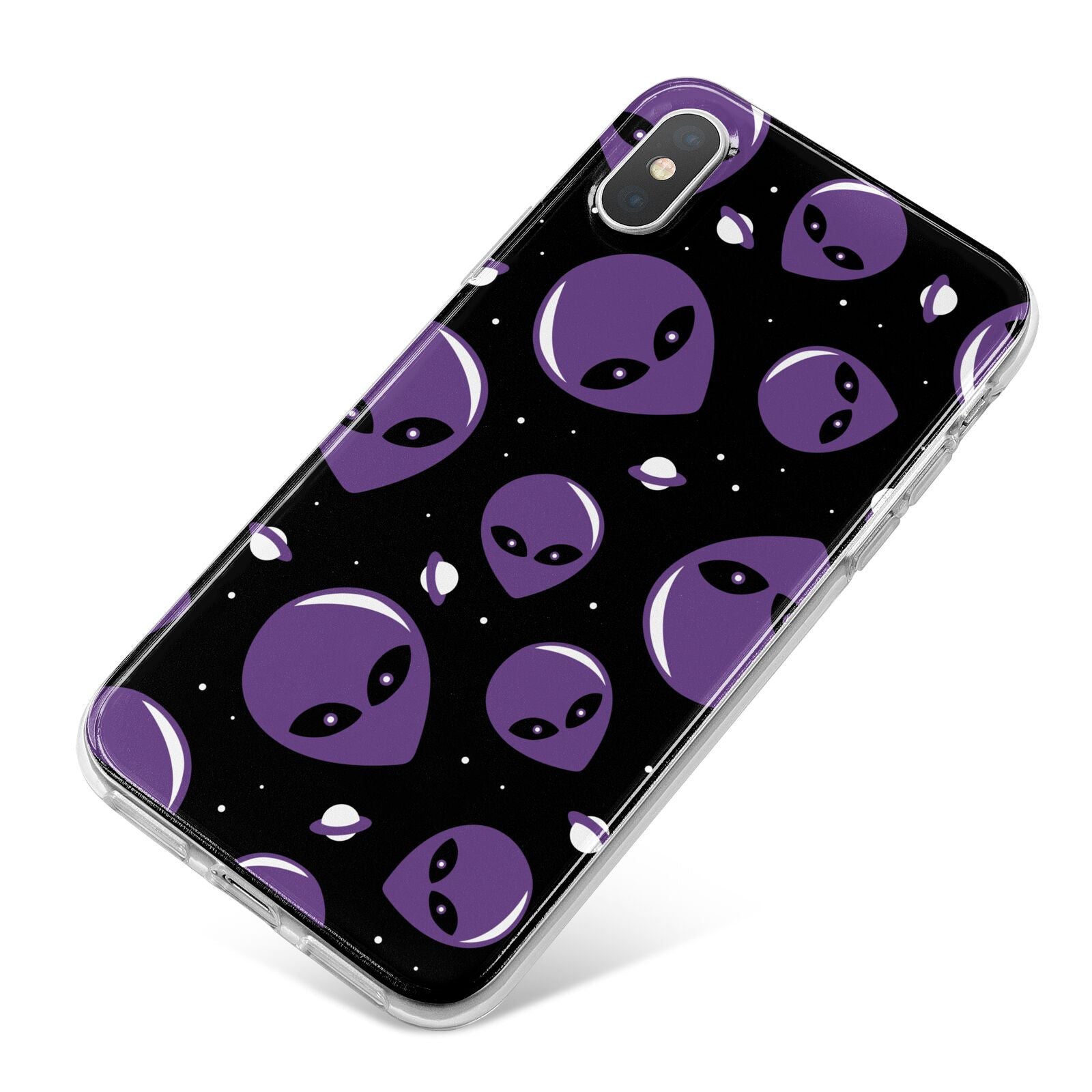 Alien Faces iPhone X Bumper Case on Silver iPhone