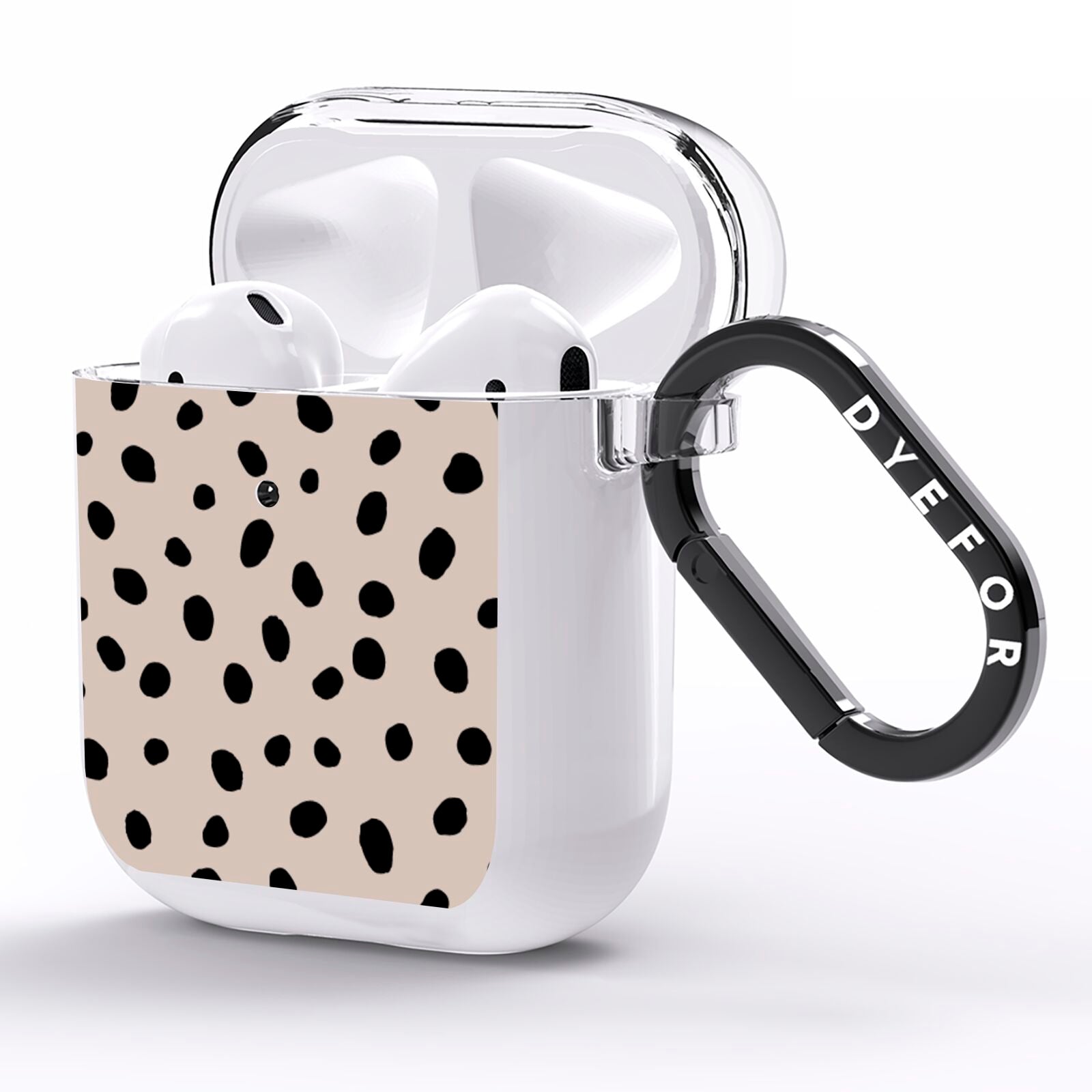 Almond Polka Dot AirPods Clear Case Side Image