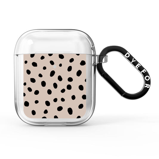 Almond Polka Dot AirPods Clear Case