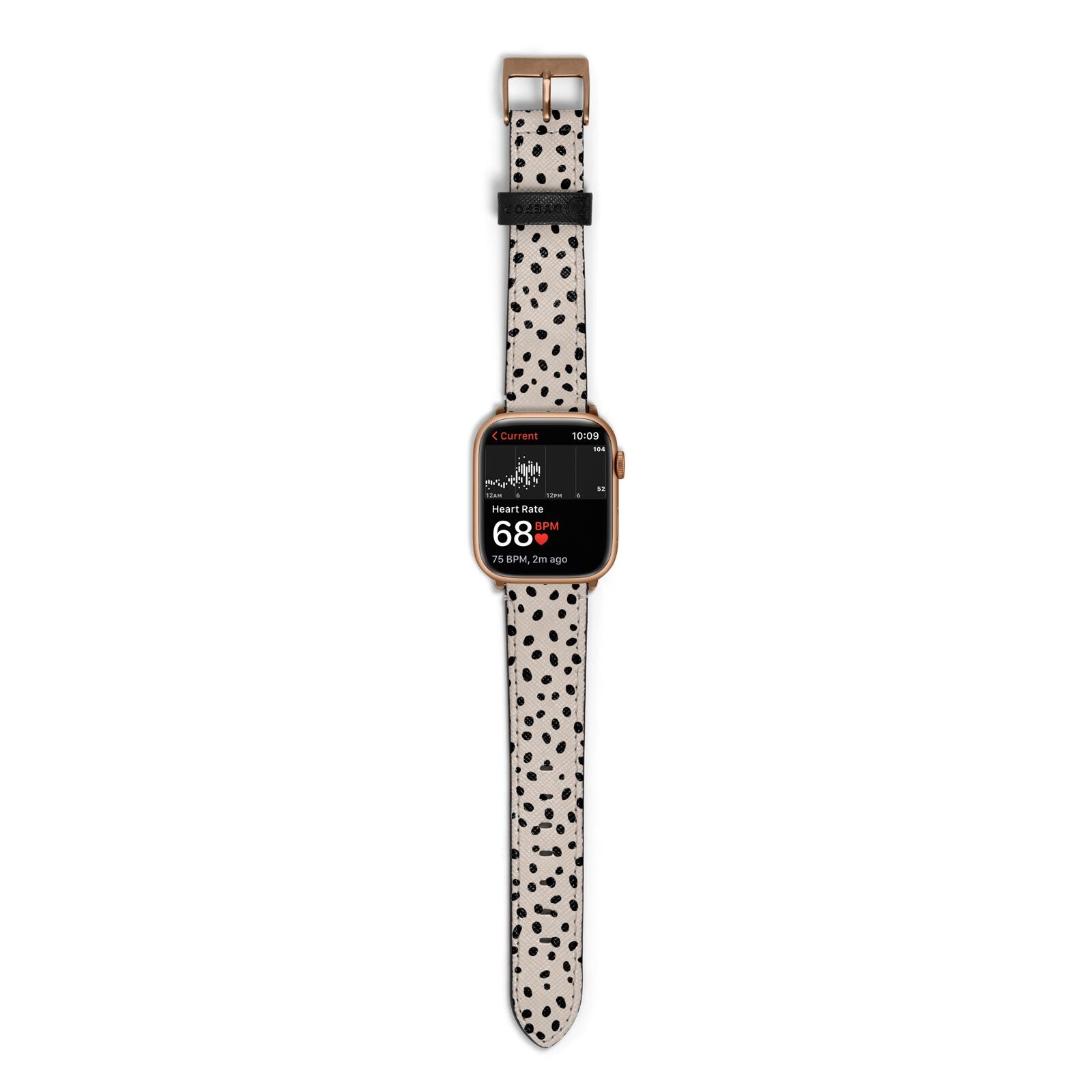 Almond Polka Dot Apple Watch Strap Size 38mm with Gold Hardware