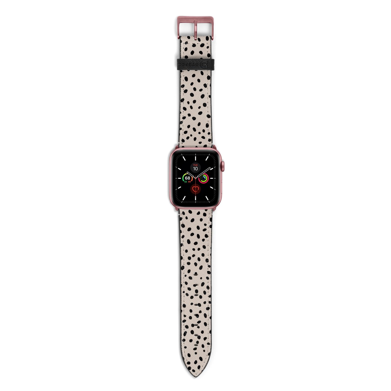 Almond Polka Dot Apple Watch Strap with Rose Gold Hardware
