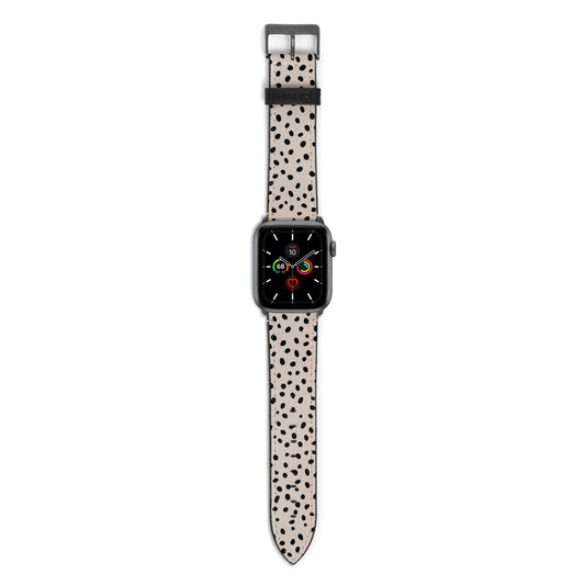 Almond Polka Dot Apple Watch Strap with Space Grey Hardware