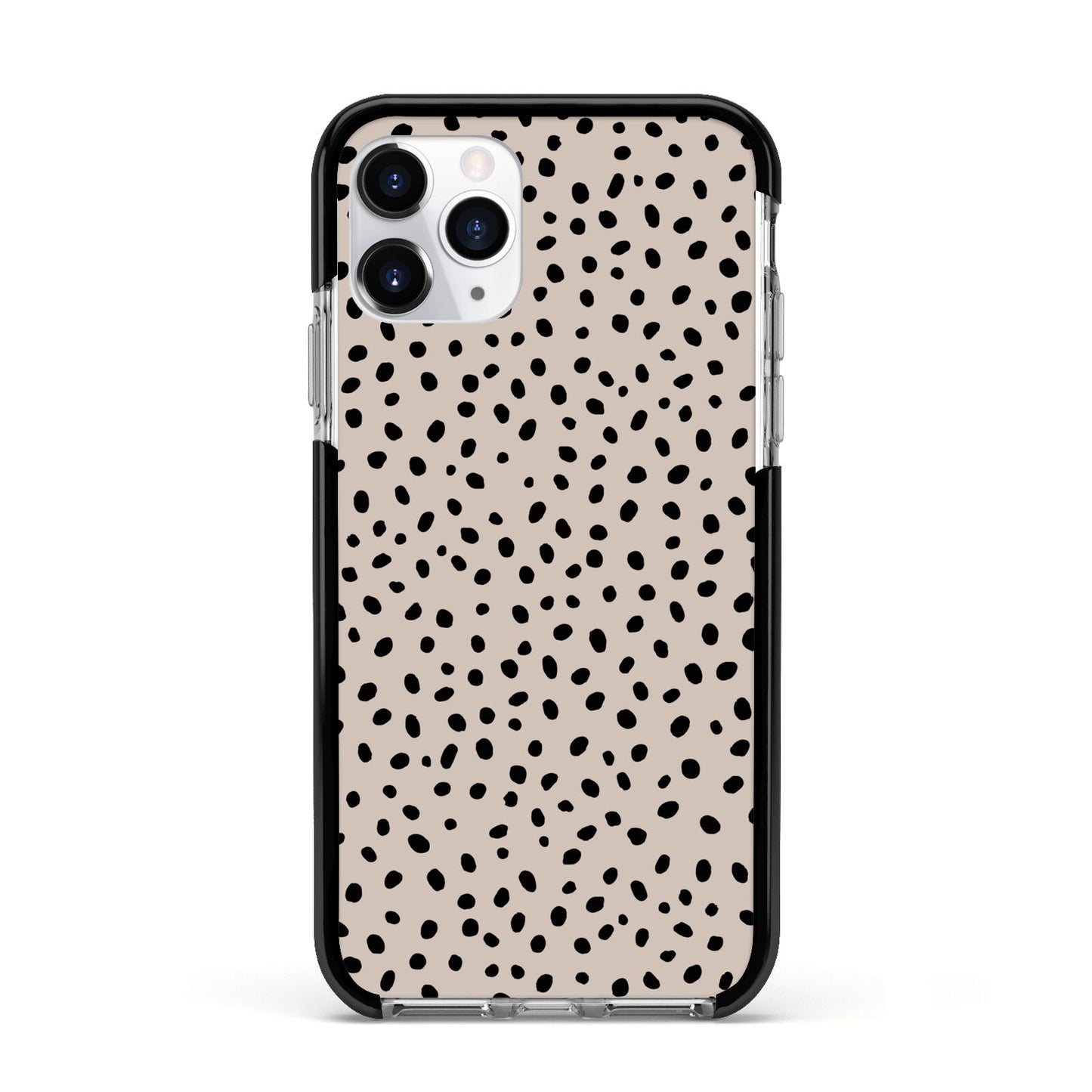 Almond Polka Dot Apple iPhone 11 Pro in Silver with Black Impact Case