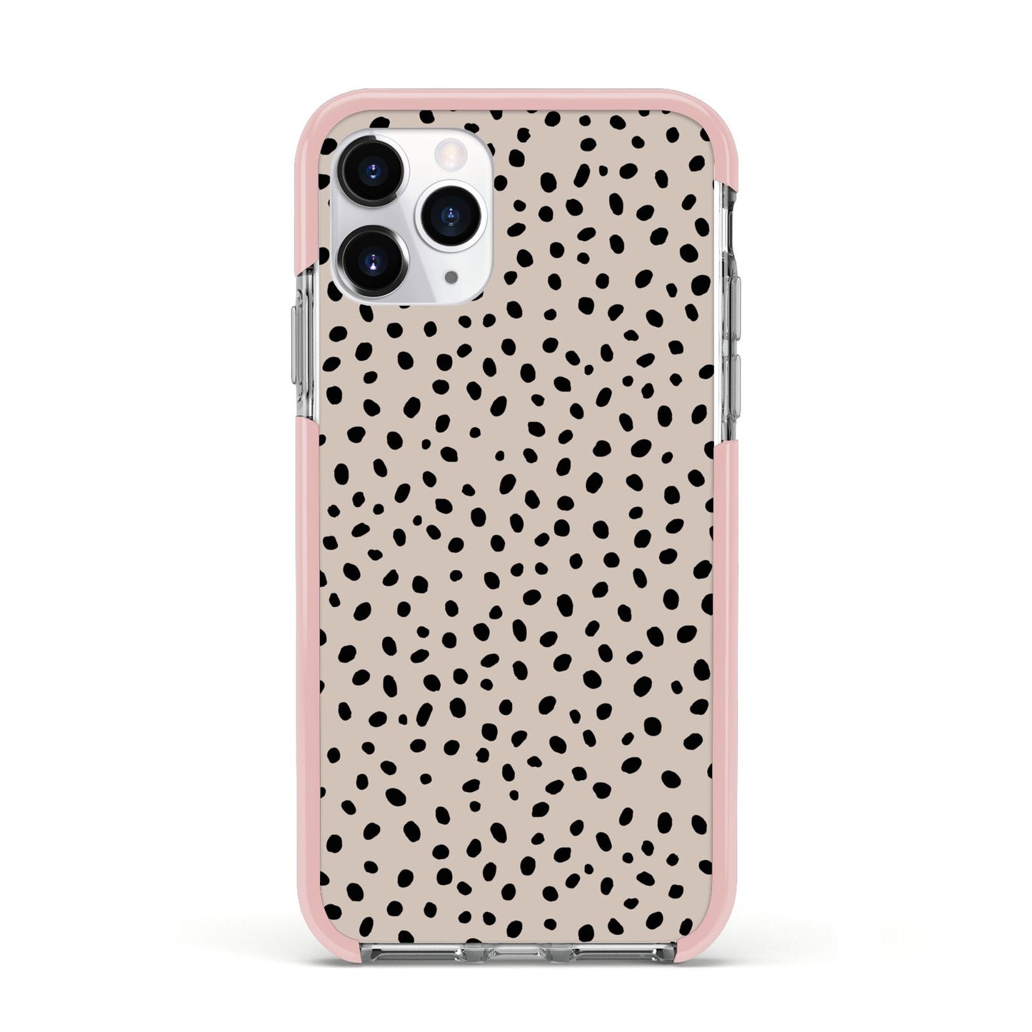Almond Polka Dot Apple iPhone 11 Pro in Silver with Pink Impact Case