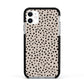 Almond Polka Dot Apple iPhone 11 in White with Black Impact Case