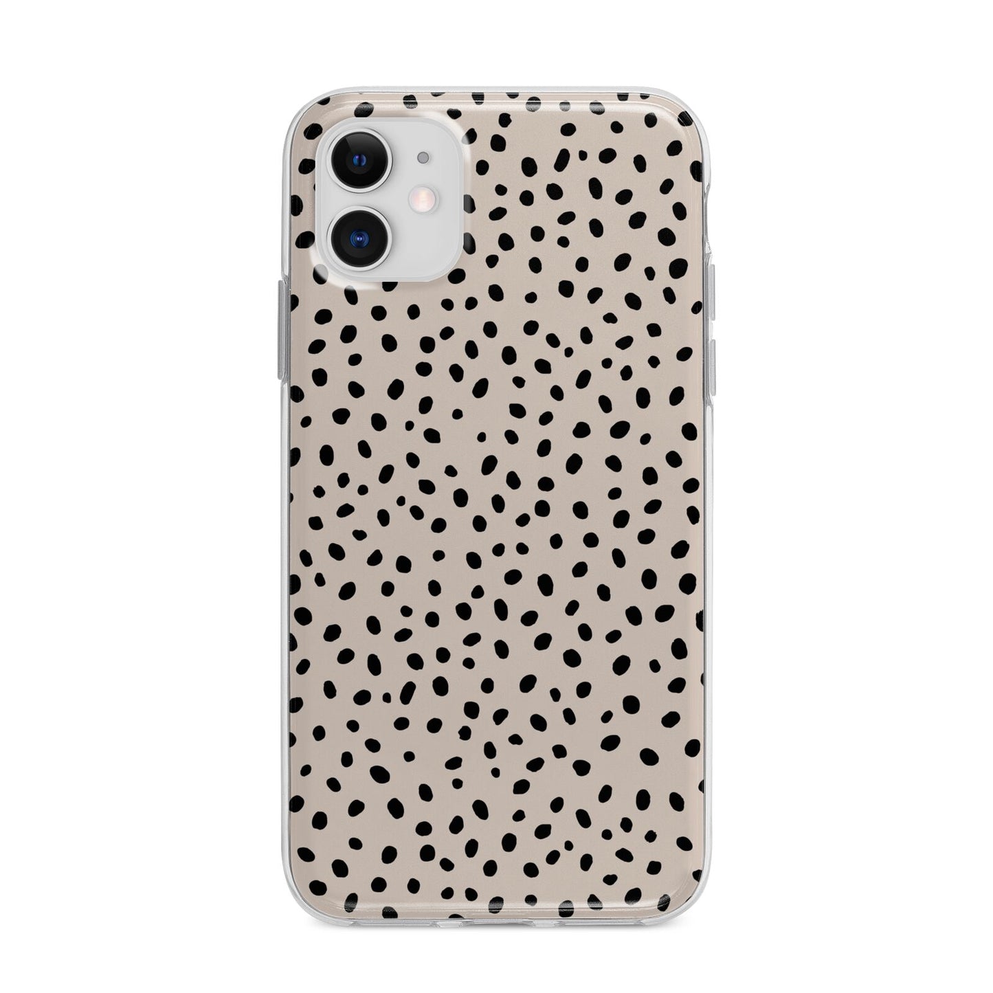 Almond Polka Dot Apple iPhone 11 in White with Bumper Case