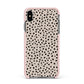 Almond Polka Dot Apple iPhone Xs Max Impact Case Pink Edge on Black Phone