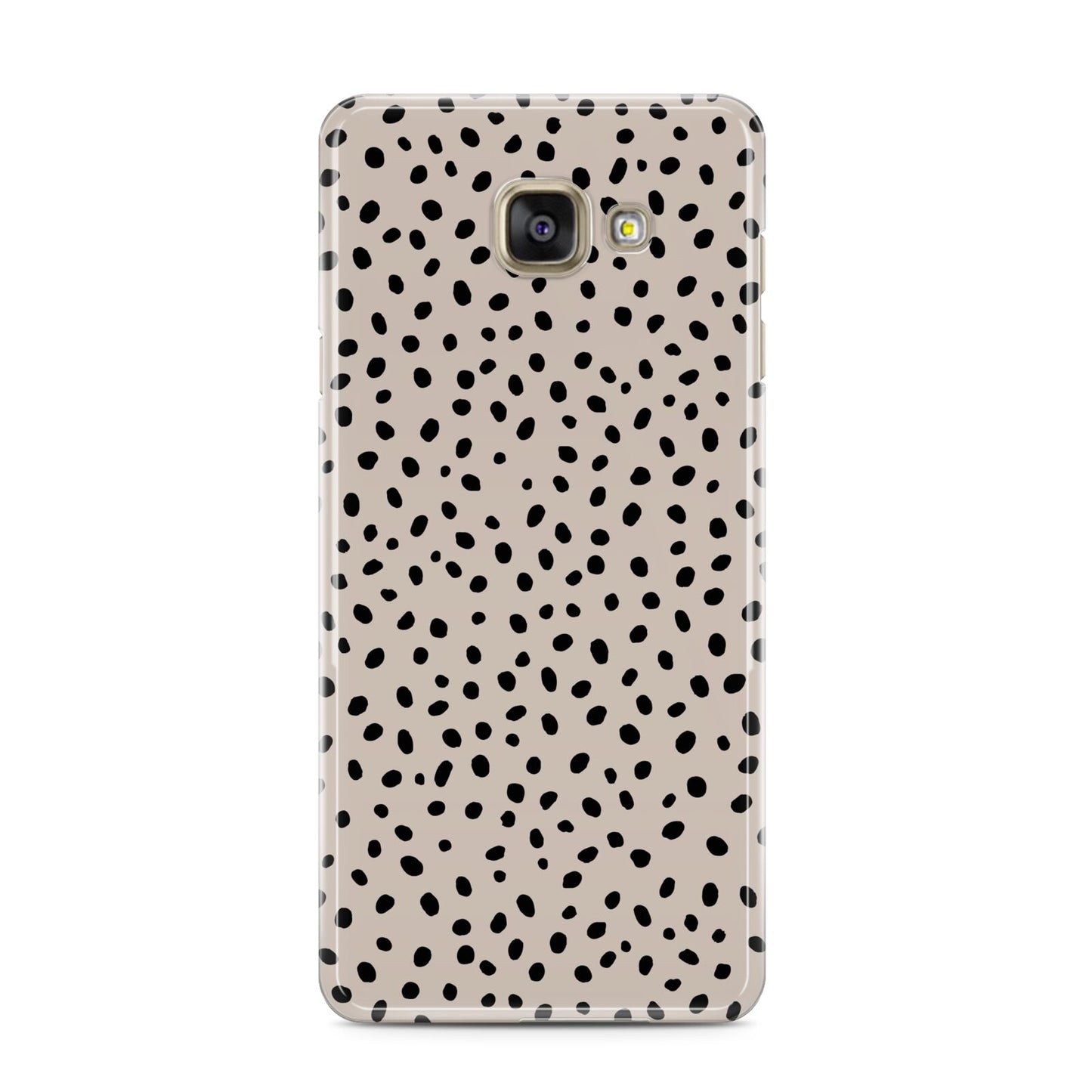 Almond Polka Dot Samsung Galaxy A3 2016 Case on gold phone