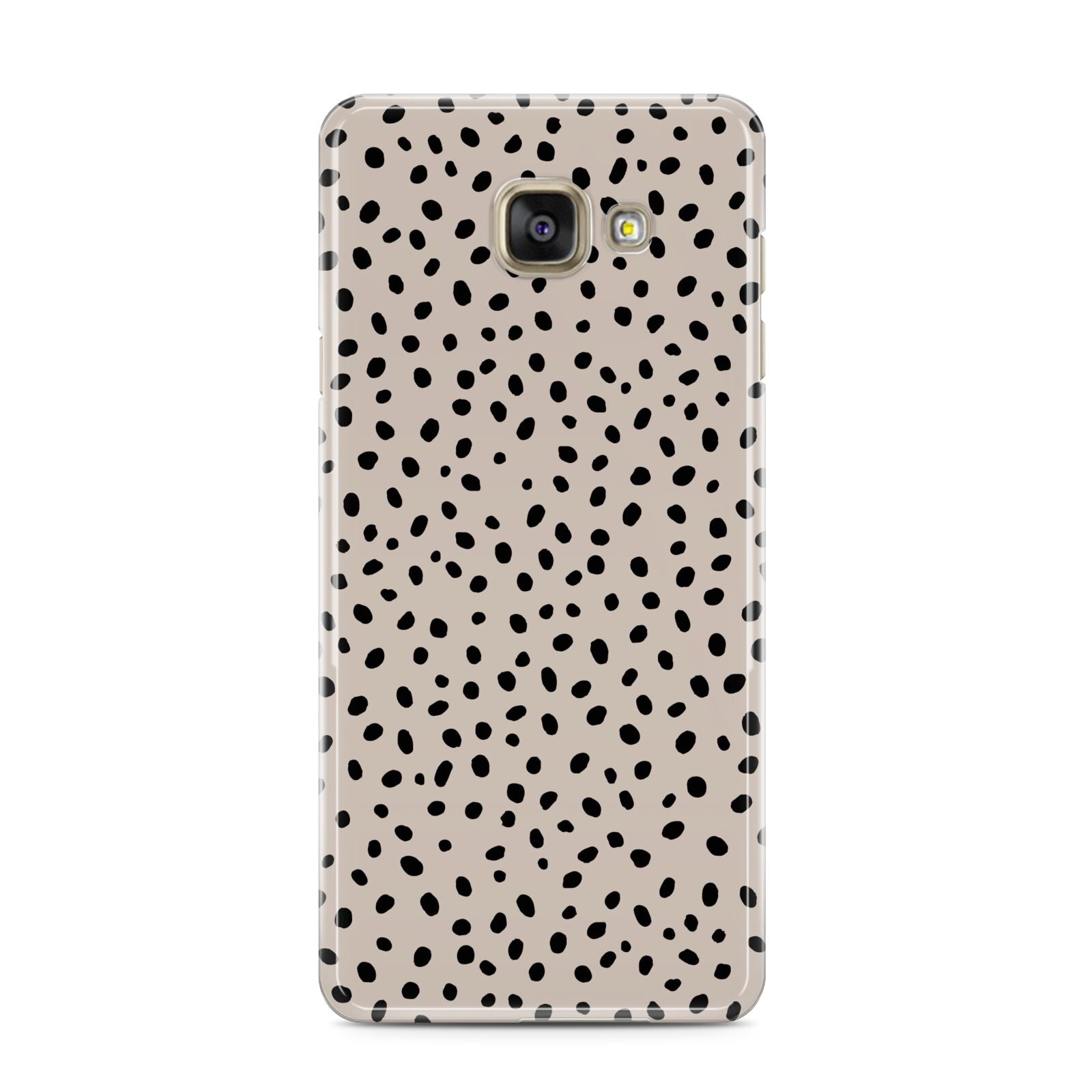 Almond Polka Dot Samsung Galaxy A3 2016 Case on gold phone