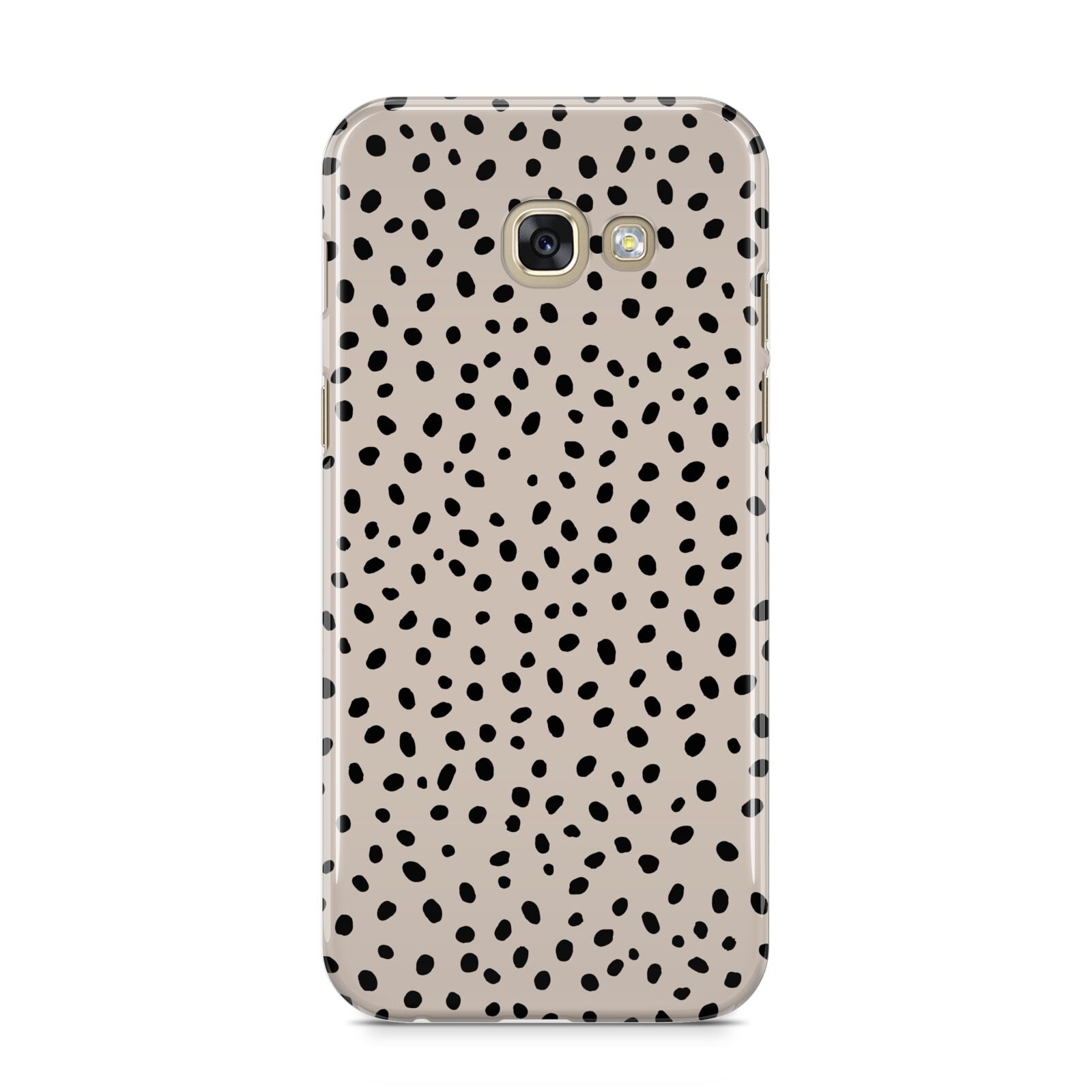 Almond Polka Dot Samsung Galaxy A5 2017 Case on gold phone