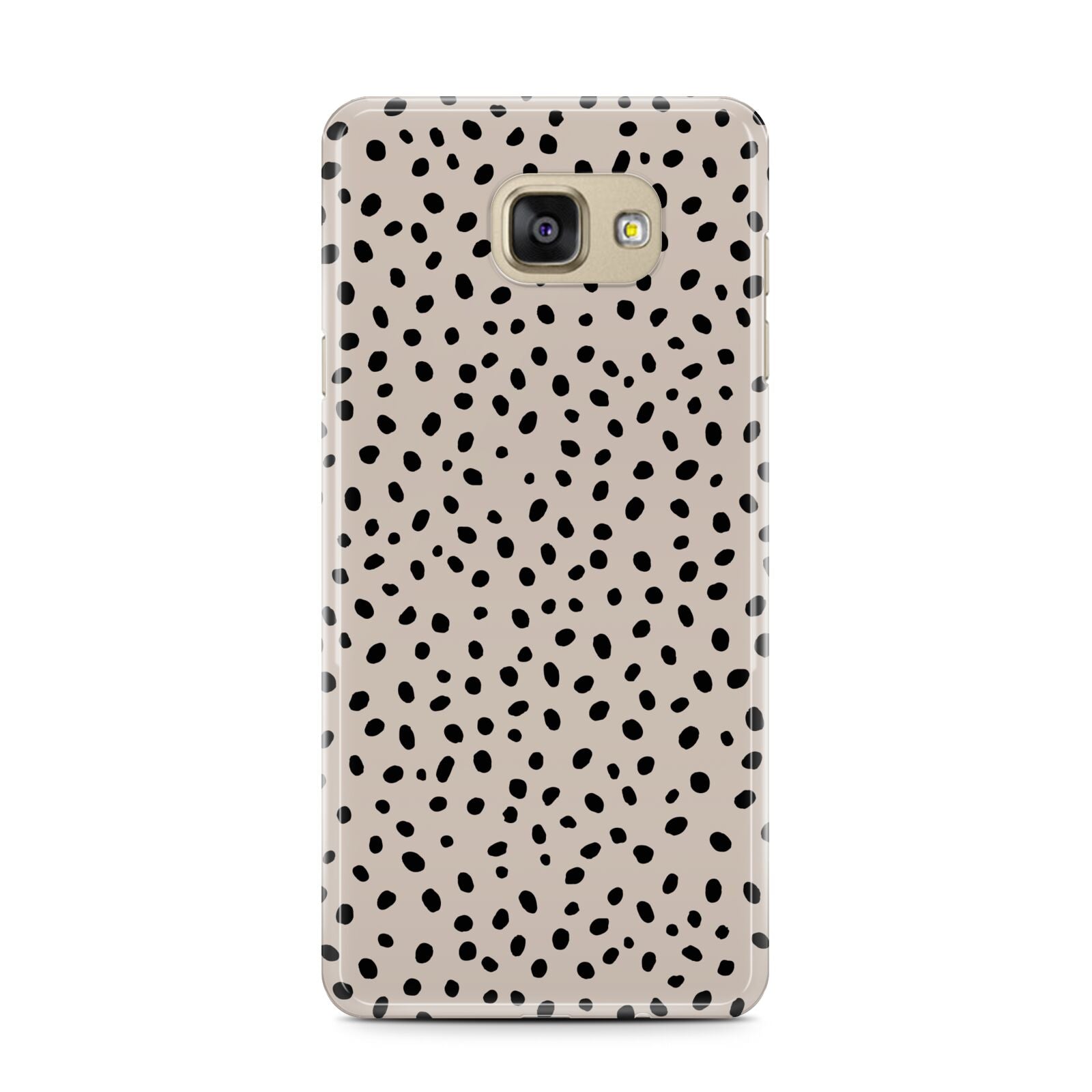 Almond Polka Dot Samsung Galaxy A7 2016 Case on gold phone