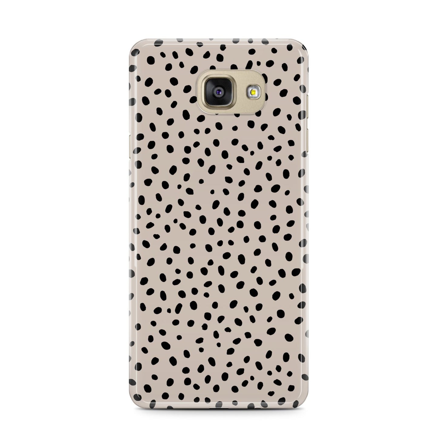 Almond Polka Dot Samsung Galaxy A7 2016 Case on gold phone