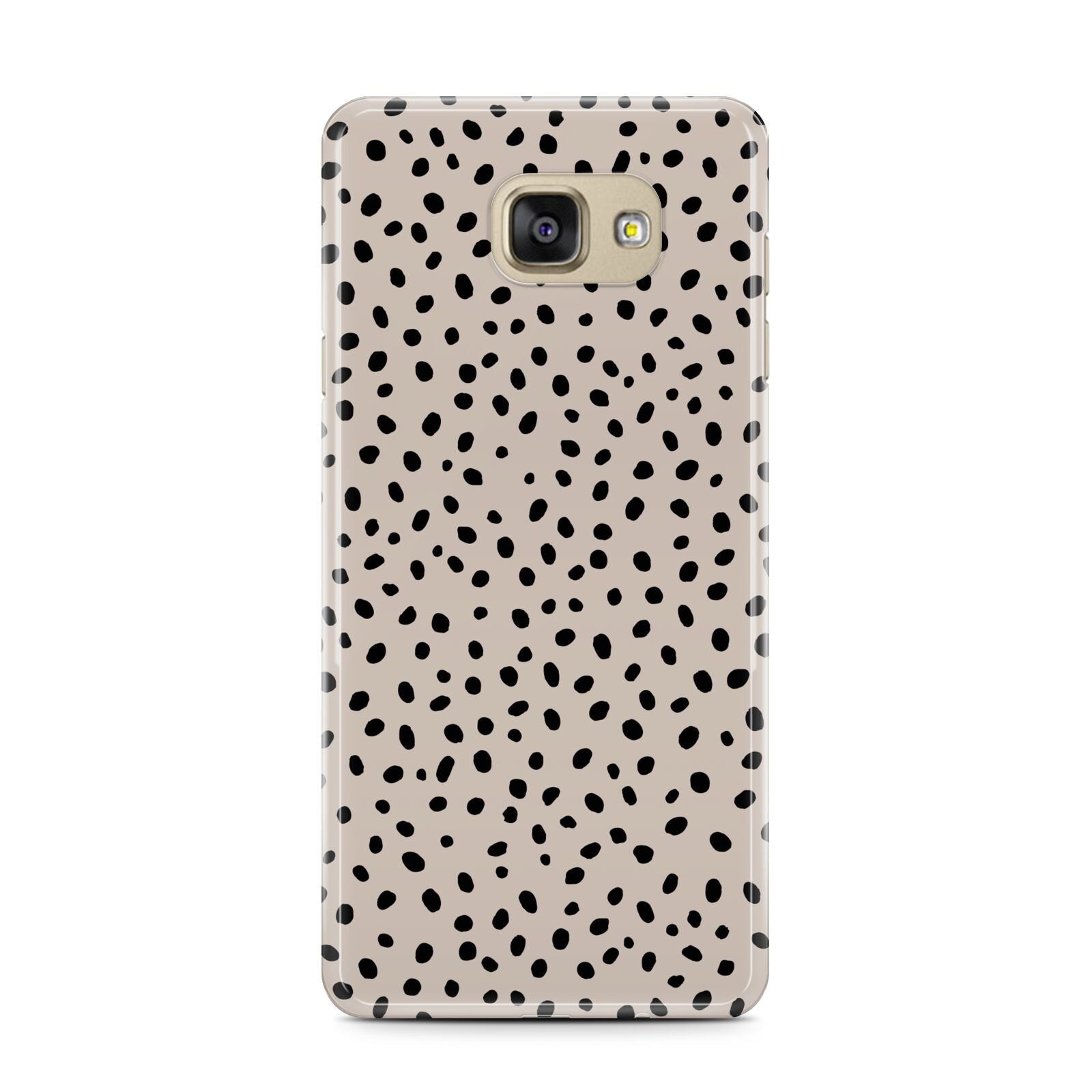 Almond Polka Dot Samsung Galaxy A7 2016 Case on gold phone