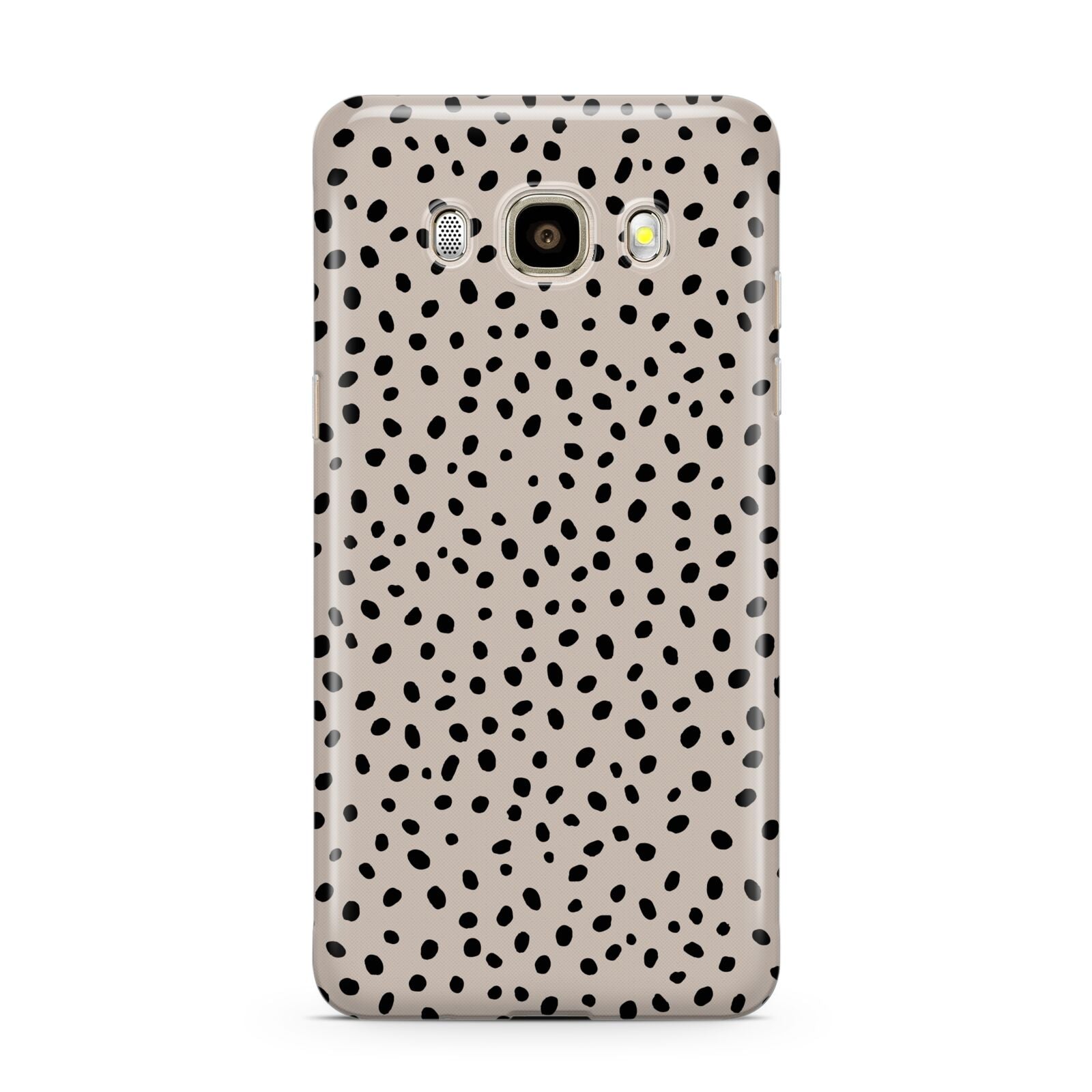 Almond Polka Dot Samsung Galaxy J7 2016 Case on gold phone