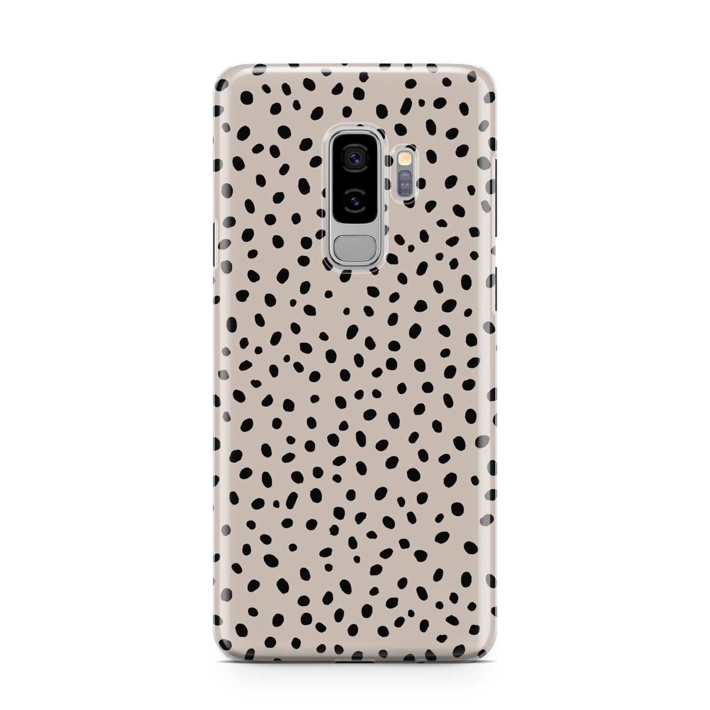 Almond Polka Dot Samsung Galaxy S9 Plus Case on Silver phone