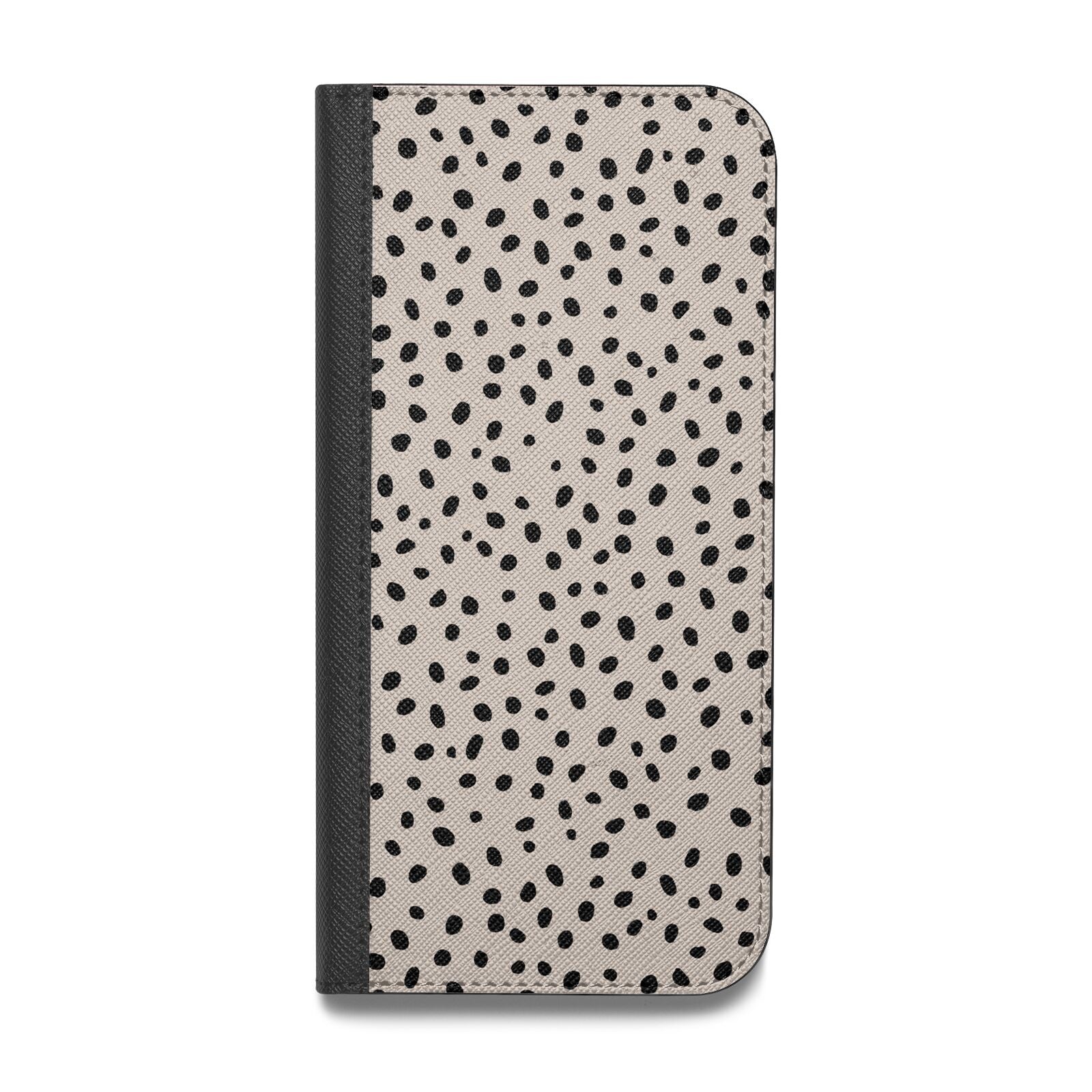 Almond Polka Dot Vegan Leather Flip iPhone Case